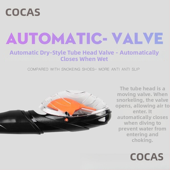 Priekšējā uzstādījuma pilnīgi sausais šnorkeles elpošanas kanāls treniņam brīvās niršanas — Modelis Kekatong