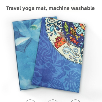 Йога мат, флорален модел, 1,5 мм дебелина, противохлъзгаща, сгъваема