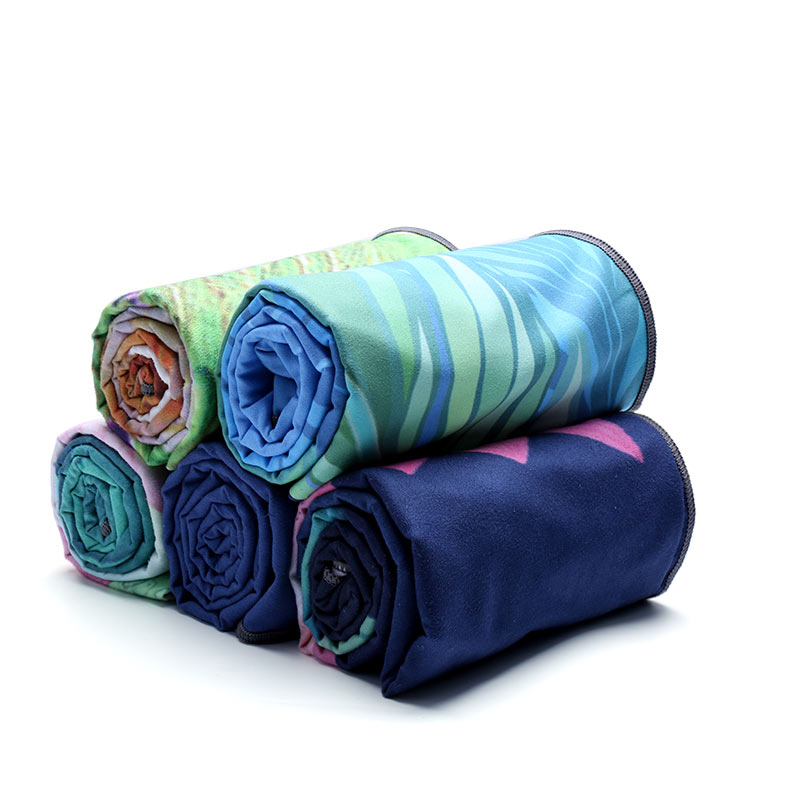 Йога мат, флорален модел, 1,5 мм дебелина, противохлъзгаща, сгъваема