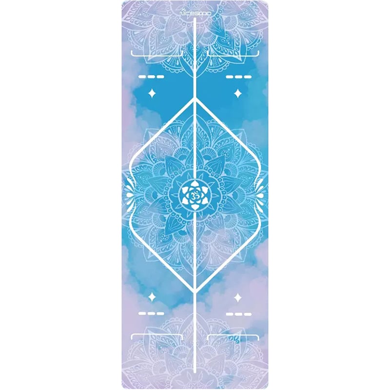 Йога мат, флорален модел, 1,5 мм дебелина, противохлъзгаща, сгъваема