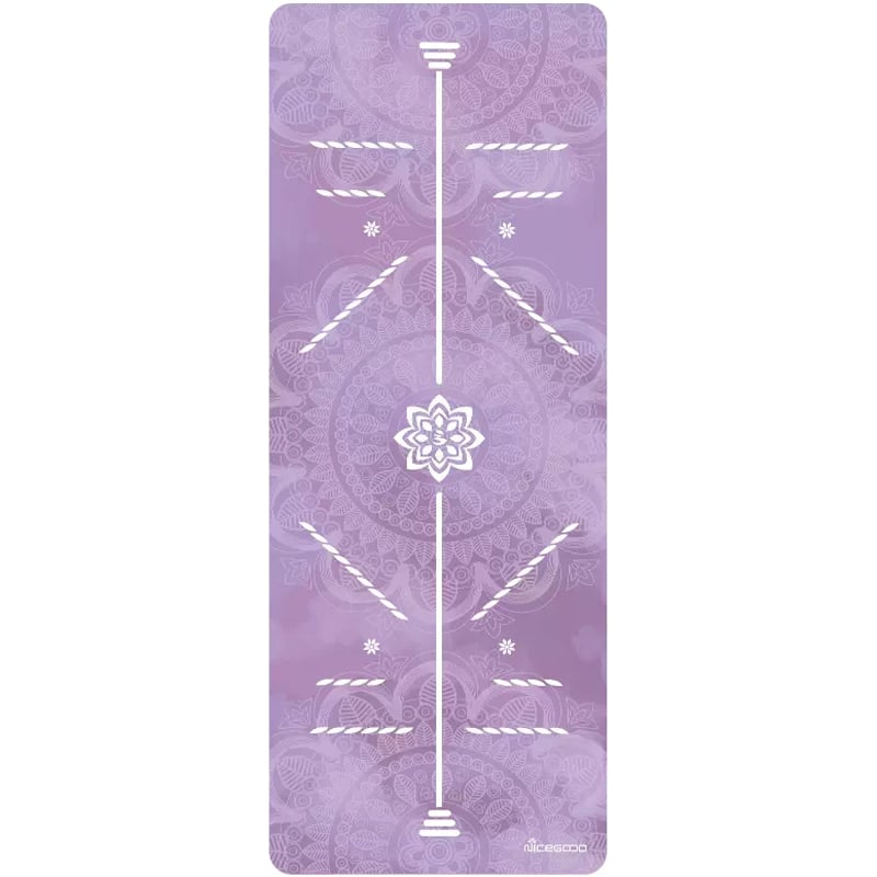 Йога мат, флорален модел, 1,5 мм дебелина, противохлъзгаща, сгъваема