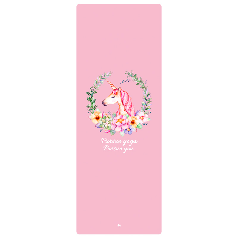 Йога мат, флорален модел, 1,5 мм дебелина, противохлъзгаща, сгъваема