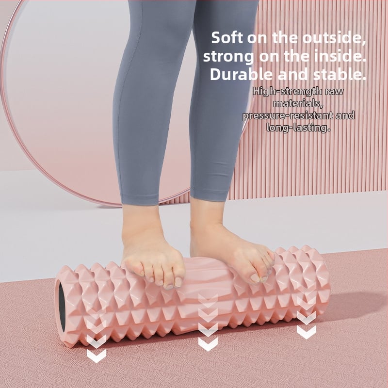 Sanfan jogos masažo rinkinys — putplasčio volelis EVA+PVC, spygliuota masažo lazdelė, fascijos kamuolys