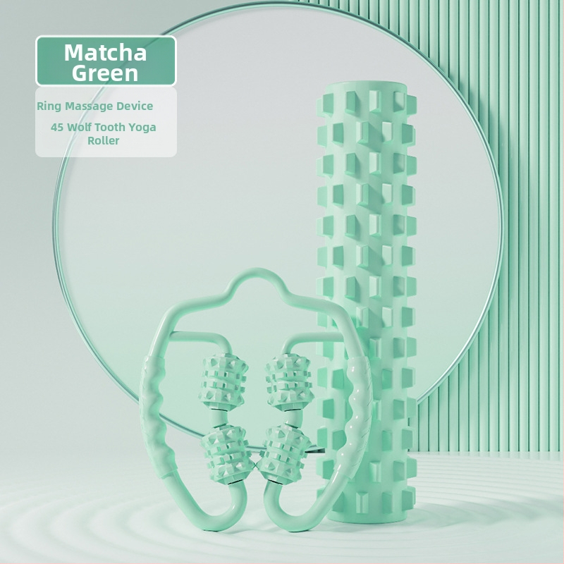 Sanfan jogos masažo rinkinys — putplasčio volelis EVA+PVC, spygliuota masažo lazdelė, fascijos kamuolys