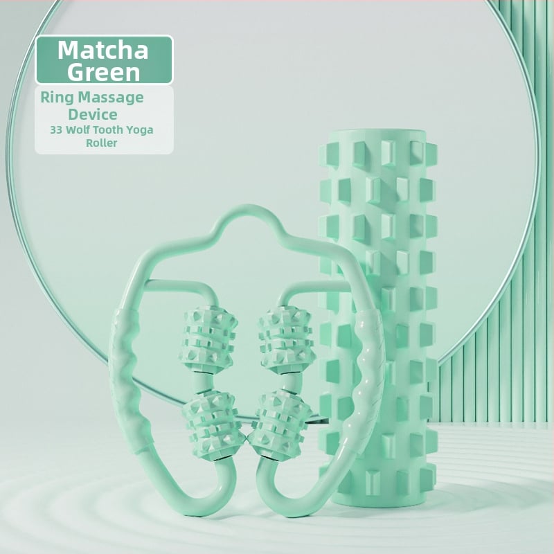 Sanfan jogos masažo rinkinys — putplasčio volelis EVA+PVC, spygliuota masažo lazdelė, fascijos kamuolys