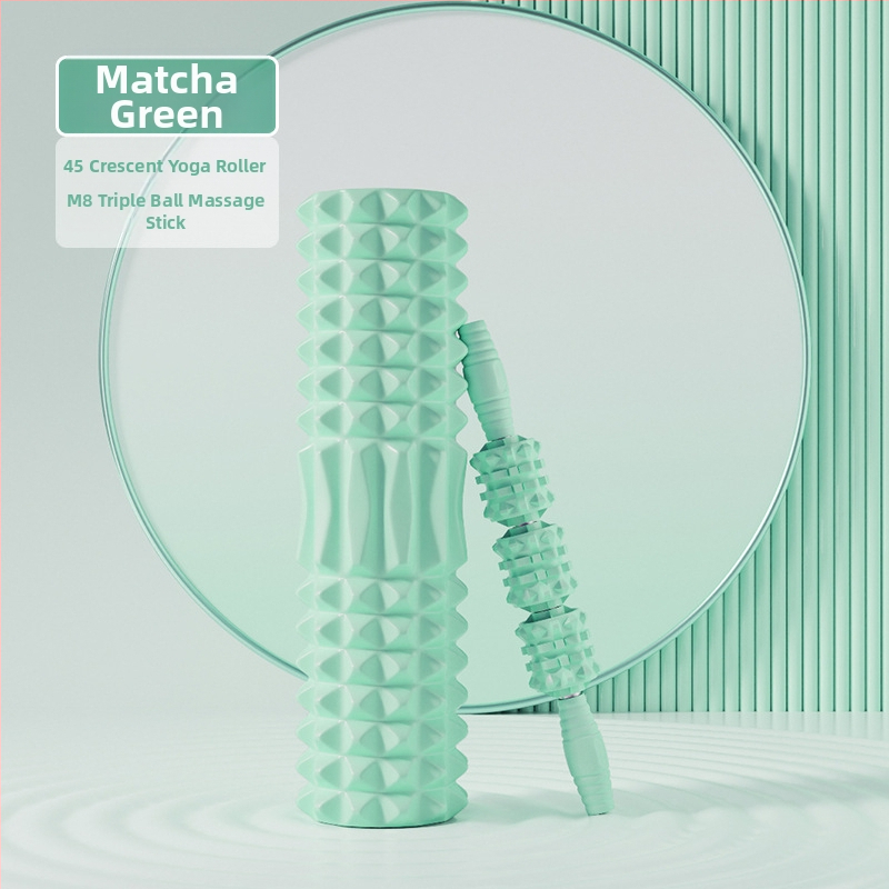 Sanfan jogos masažo rinkinys — putplasčio volelis EVA+PVC, spygliuota masažo lazdelė, fascijos kamuolys