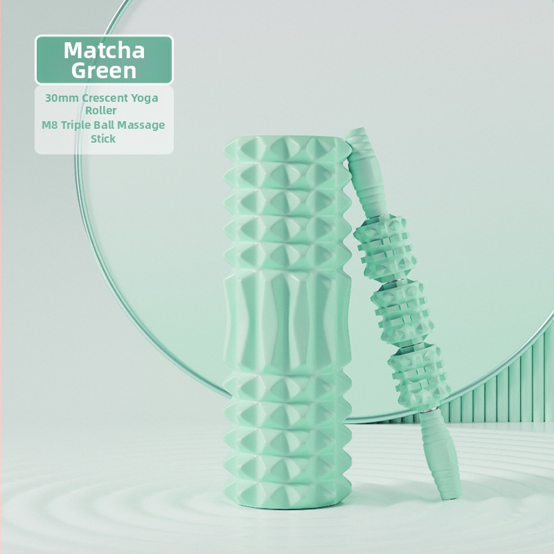 Sanfan jogos masažo rinkinys — putplasčio volelis EVA+PVC, spygliuota masažo lazdelė, fascijos kamuolys