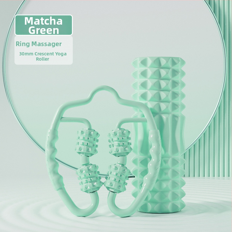 Sanfan jogos masažo rinkinys — putplasčio volelis EVA+PVC, spygliuota masažo lazdelė, fascijos kamuolys