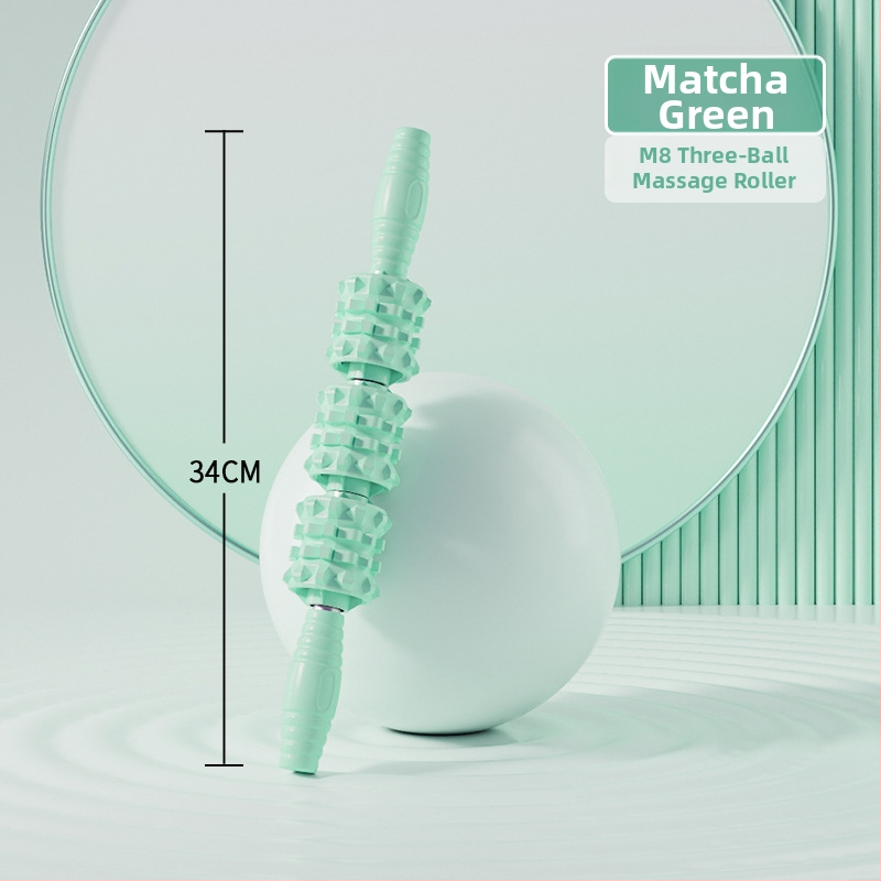 Sanfan jogos masažo rinkinys — putplasčio volelis EVA+PVC, spygliuota masažo lazdelė, fascijos kamuolys