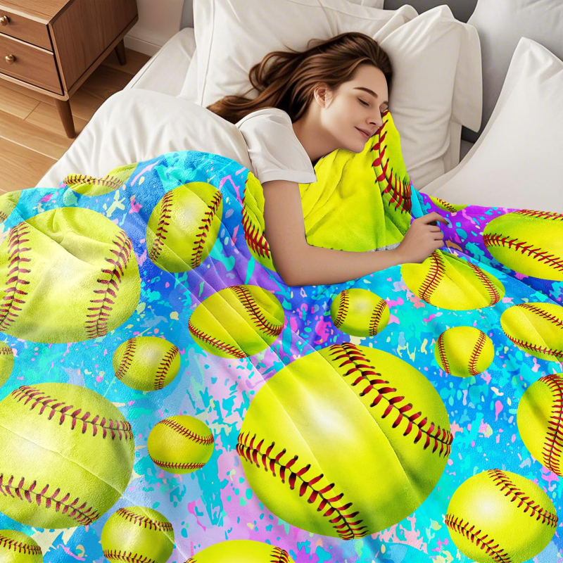 Flanelna deka za mlade sportaše s digitalnim printom – softball i odbojka