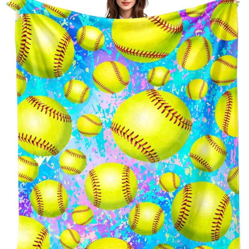 Flanelna deka za mlade sportaše s digitalnim printom – softball i odbojka