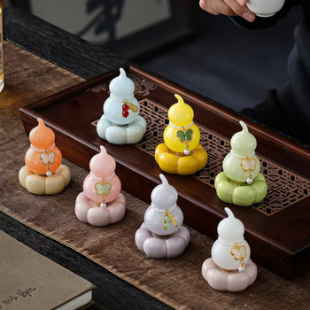 Keraminė dekoracija augalams su moliūgo forma (keramika; augalų dekoras; naujojo Kinų stiliaus)