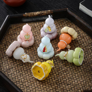 Keraminė dekoracija augalams su moliūgo forma (keramika; augalų dekoras; naujojo Kinų stiliaus)