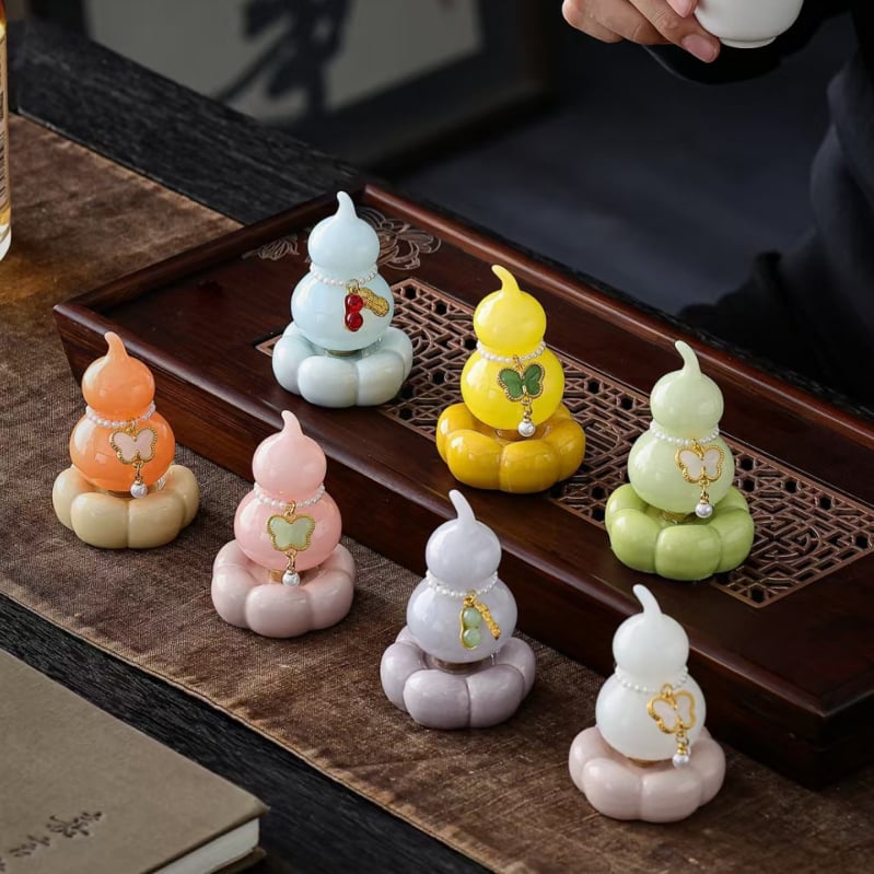 Keraminė dekoracija augalams su moliūgo forma (keramika; augalų dekoras; naujojo Kinų stiliaus)