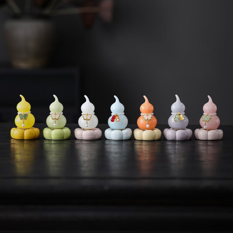 Keraminė dekoracija augalams su moliūgo forma (keramika; augalų dekoras; naujojo Kinų stiliaus)