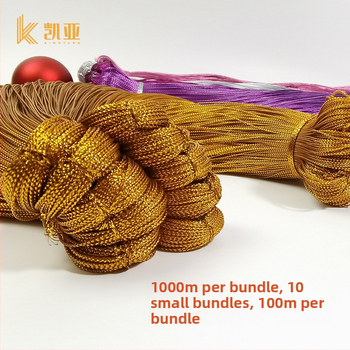 Fémes poliészter fonal, 8-szálas üreges belsővel, ideális kötéshez, ajándékcsomagoláshoz és hímzéshez