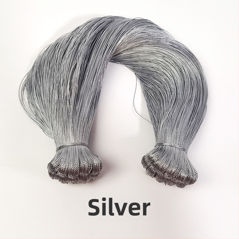 Fémes poliészter fonal, 8-szálas üreges belsővel, ideális kötéshez, ajándékcsomagoláshoz és hímzéshez