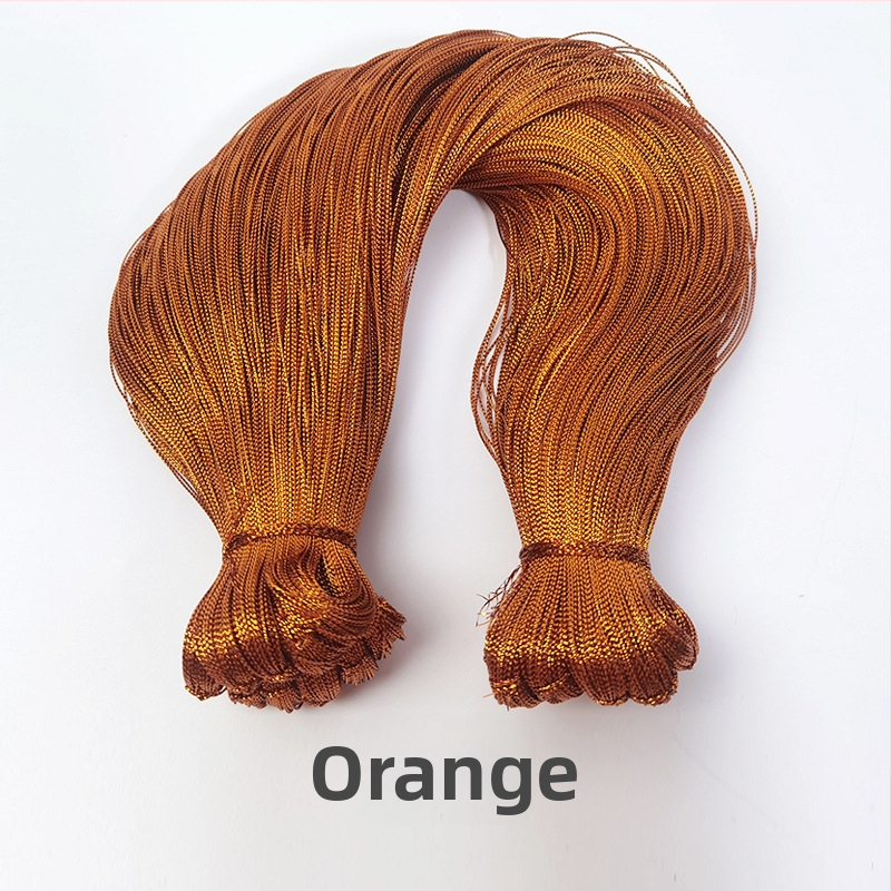 Fémes poliészter fonal, 8-szálas üreges belsővel, ideális kötéshez, ajándékcsomagoláshoz és hímzéshez