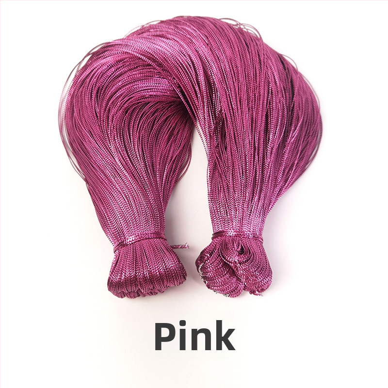 Fémes poliészter fonal, 8-szálas üreges belsővel, ideális kötéshez, ajándékcsomagoláshoz és hímzéshez