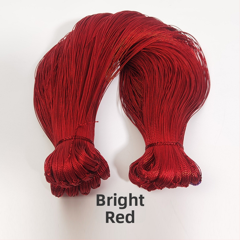 Fémes poliészter fonal, 8-szálas üreges belsővel, ideális kötéshez, ajándékcsomagoláshoz és hímzéshez