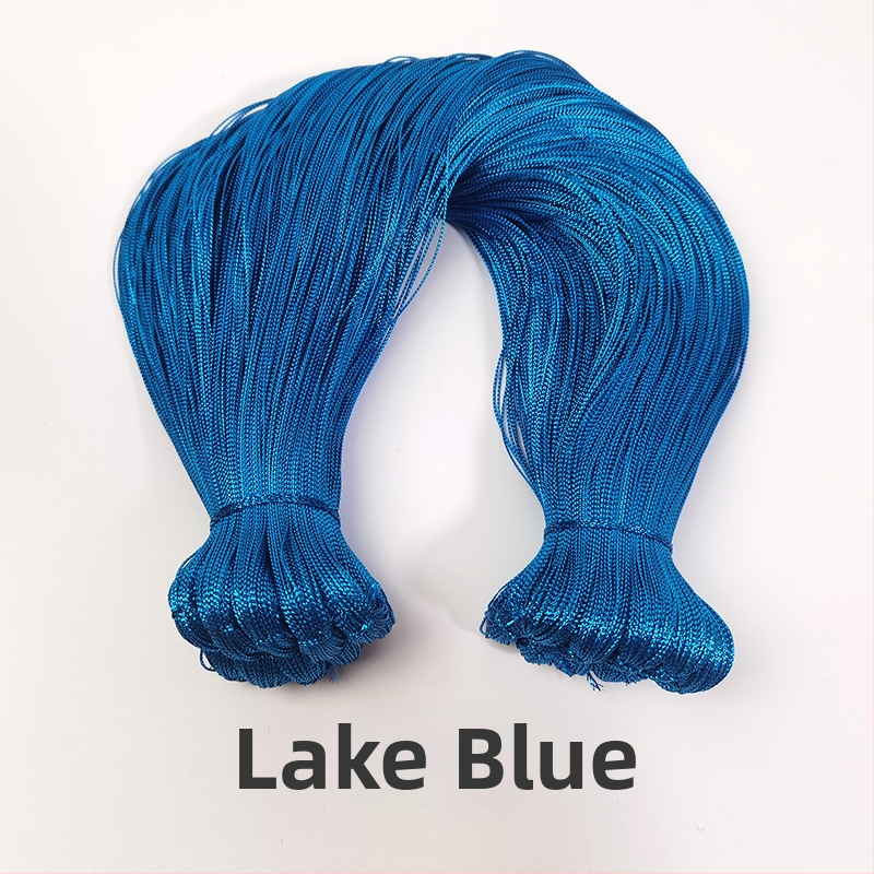 Fémes poliészter fonal, 8-szálas üreges belsővel, ideális kötéshez, ajándékcsomagoláshoz és hímzéshez