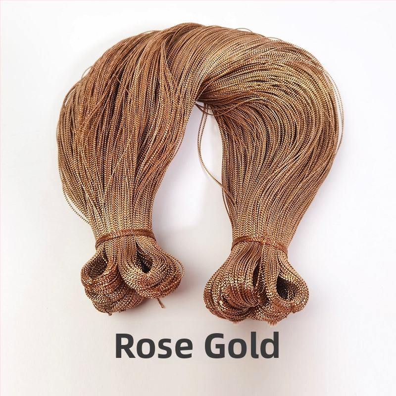 Fémes poliészter fonal, 8-szálas üreges belsővel, ideális kötéshez, ajándékcsomagoláshoz és hímzéshez