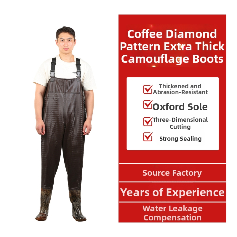 PVC megzti vandeniui atsparūs žvejybos kelnes, skirtos vaikščioti vandenyje, su 1 kišene