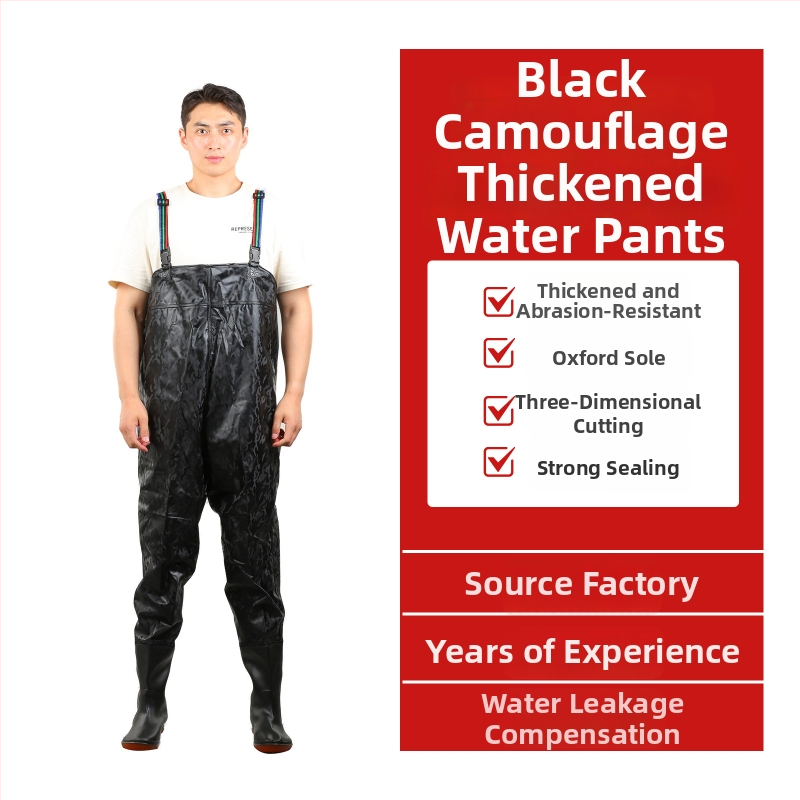 PVC megzti vandeniui atsparūs žvejybos kelnes, skirtos vaikščioti vandenyje, su 1 kišene