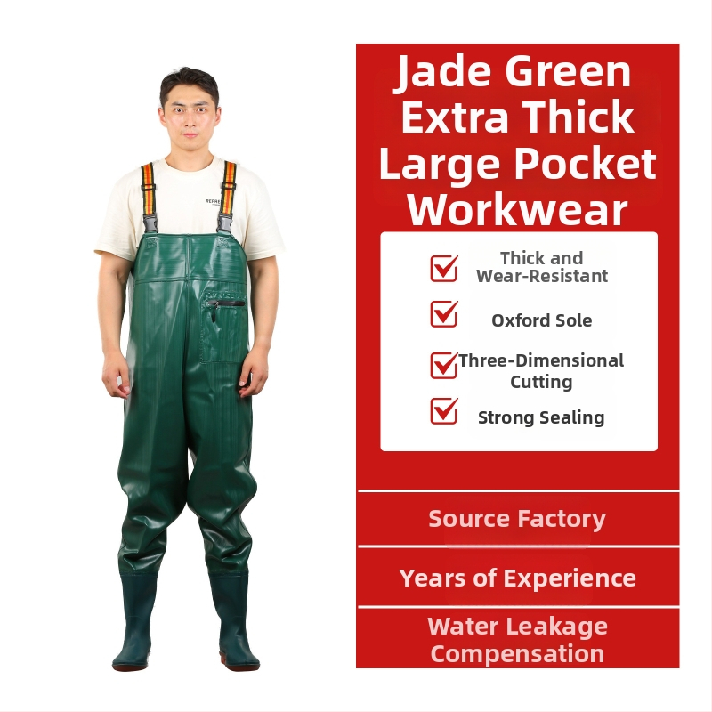 PVC megzti vandeniui atsparūs žvejybos kelnes, skirtos vaikščioti vandenyje, su 1 kišene