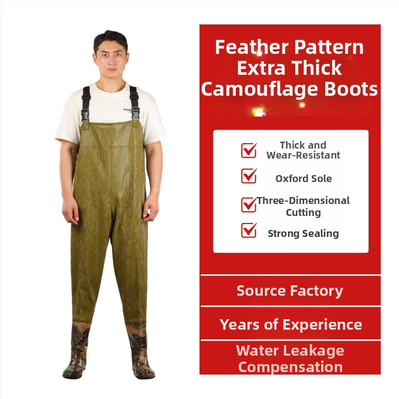 PVC megzti vandeniui atsparūs žvejybos kelnes, skirtos vaikščioti vandenyje, su 1 kišene