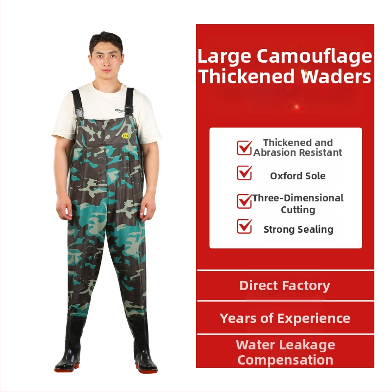 PVC megzti vandeniui atsparūs žvejybos kelnes, skirtos vaikščioti vandenyje, su 1 kišene