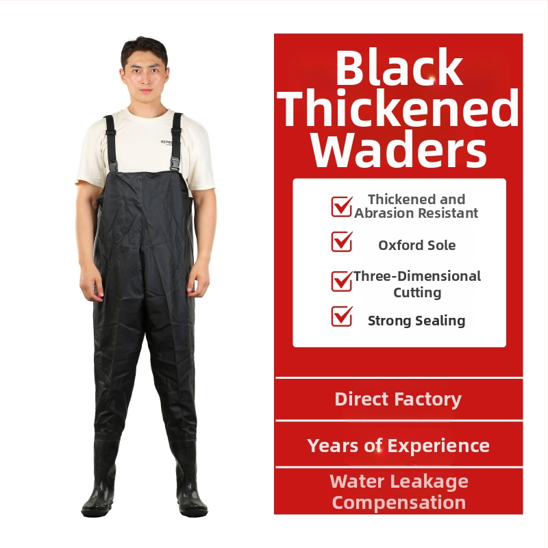 PVC megzti vandeniui atsparūs žvejybos kelnes, skirtos vaikščioti vandenyje, su 1 kišene