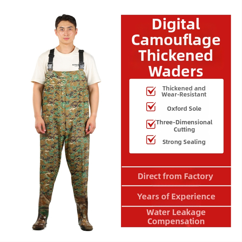 PVC megzti vandeniui atsparūs žvejybos kelnes, skirtos vaikščioti vandenyje, su 1 kišene