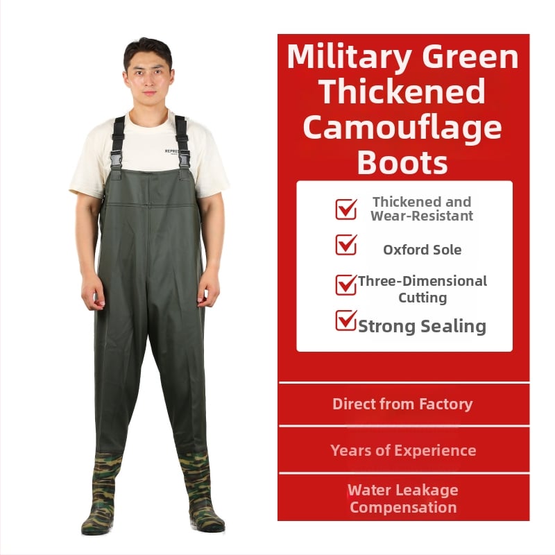 PVC megzti vandeniui atsparūs žvejybos kelnes, skirtos vaikščioti vandenyje, su 1 kišene