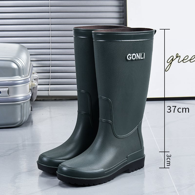 Vyriniai vandeniui atsparūs guminiai auliniai batai su aukštu kaklu ir plastmasine viršutine dalimi, skirtas lauko žvejybai ir darbui