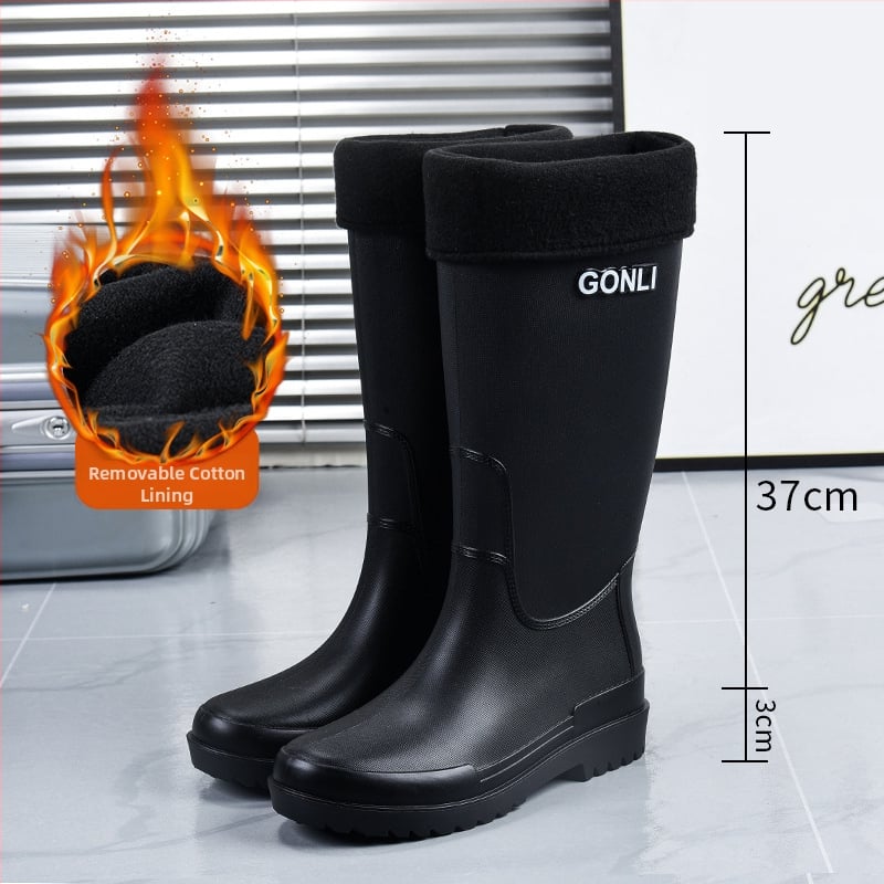 Vyriniai vandeniui atsparūs guminiai auliniai batai su aukštu kaklu ir plastmasine viršutine dalimi, skirtas lauko žvejybai ir darbui