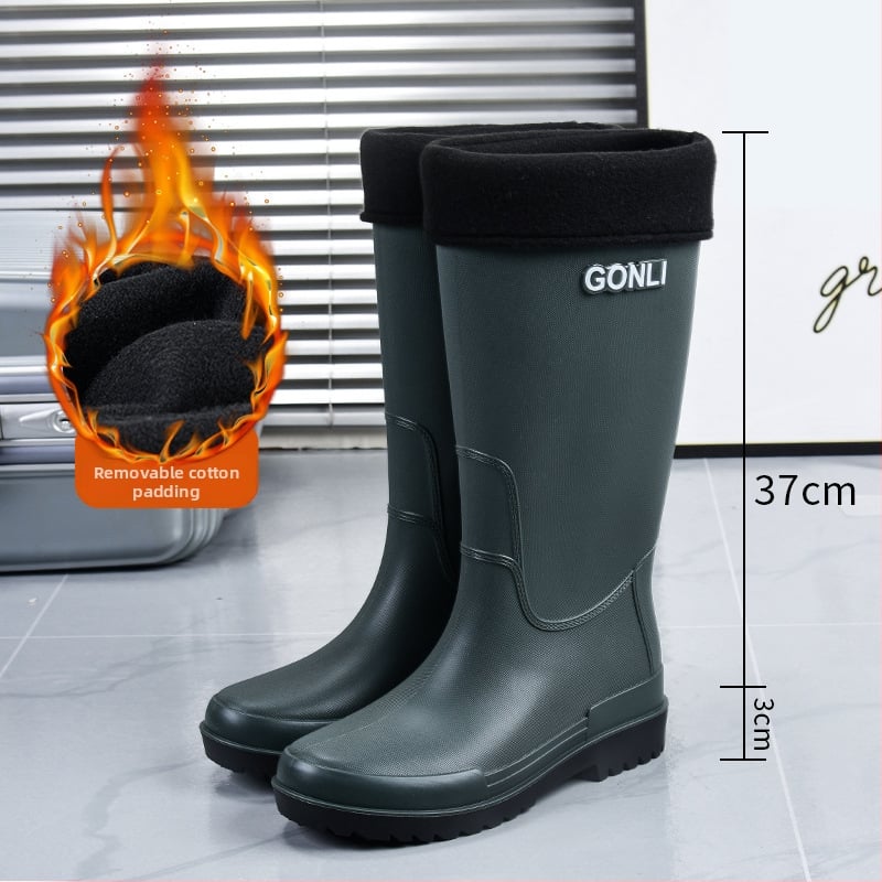 Vyriniai vandeniui atsparūs guminiai auliniai batai su aukštu kaklu ir plastmasine viršutine dalimi, skirtas lauko žvejybai ir darbui