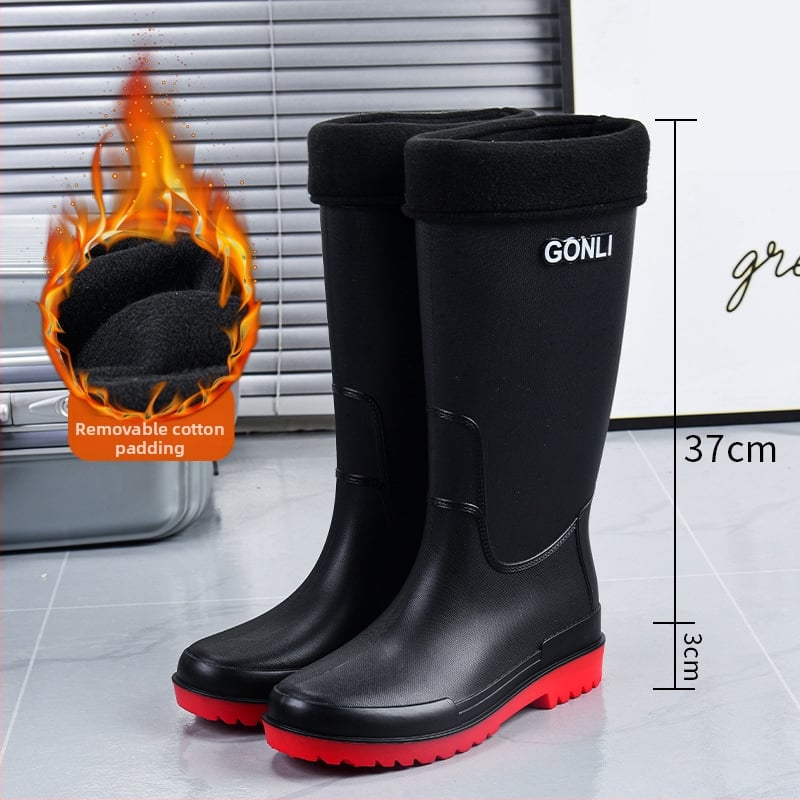 Vyriniai vandeniui atsparūs guminiai auliniai batai su aukštu kaklu ir plastmasine viršutine dalimi, skirtas lauko žvejybai ir darbui