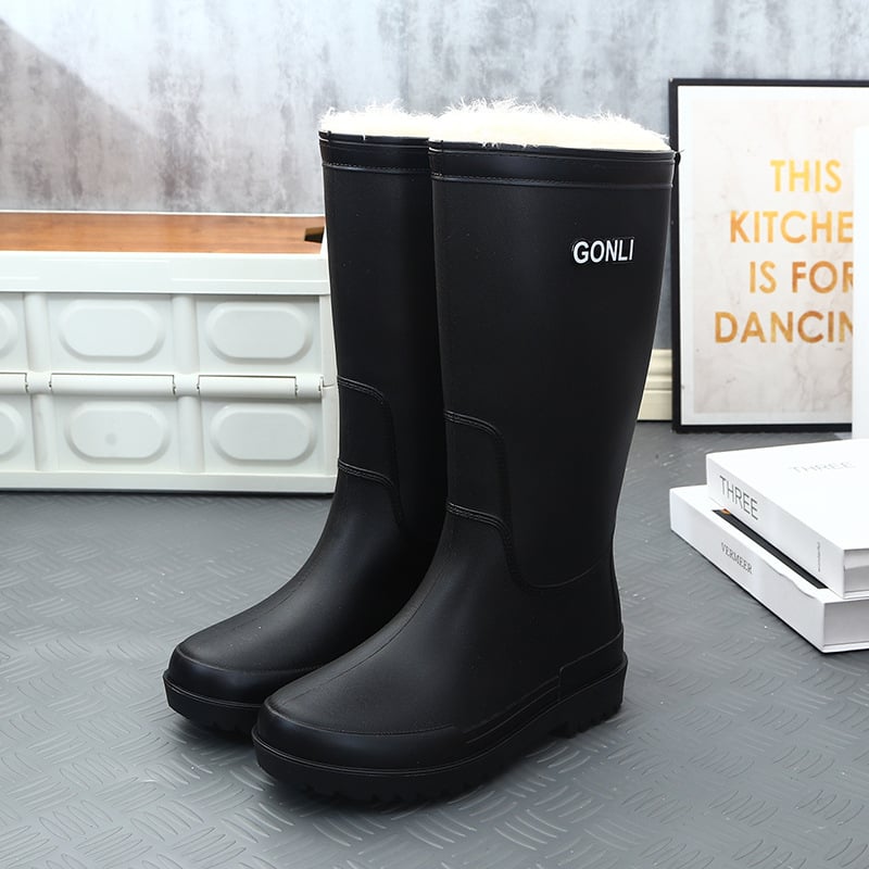 Vyriniai vandeniui atsparūs guminiai auliniai batai su aukštu kaklu ir plastmasine viršutine dalimi, skirtas lauko žvejybai ir darbui