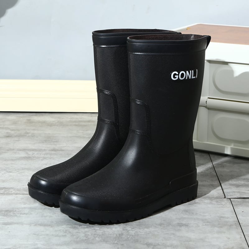 Vyriniai vandeniui atsparūs guminiai auliniai batai su aukštu kaklu ir plastmasine viršutine dalimi, skirtas lauko žvejybai ir darbui