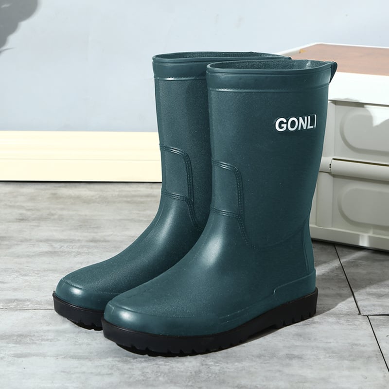 Vyriniai vandeniui atsparūs guminiai auliniai batai su aukštu kaklu ir plastmasine viršutine dalimi, skirtas lauko žvejybai ir darbui