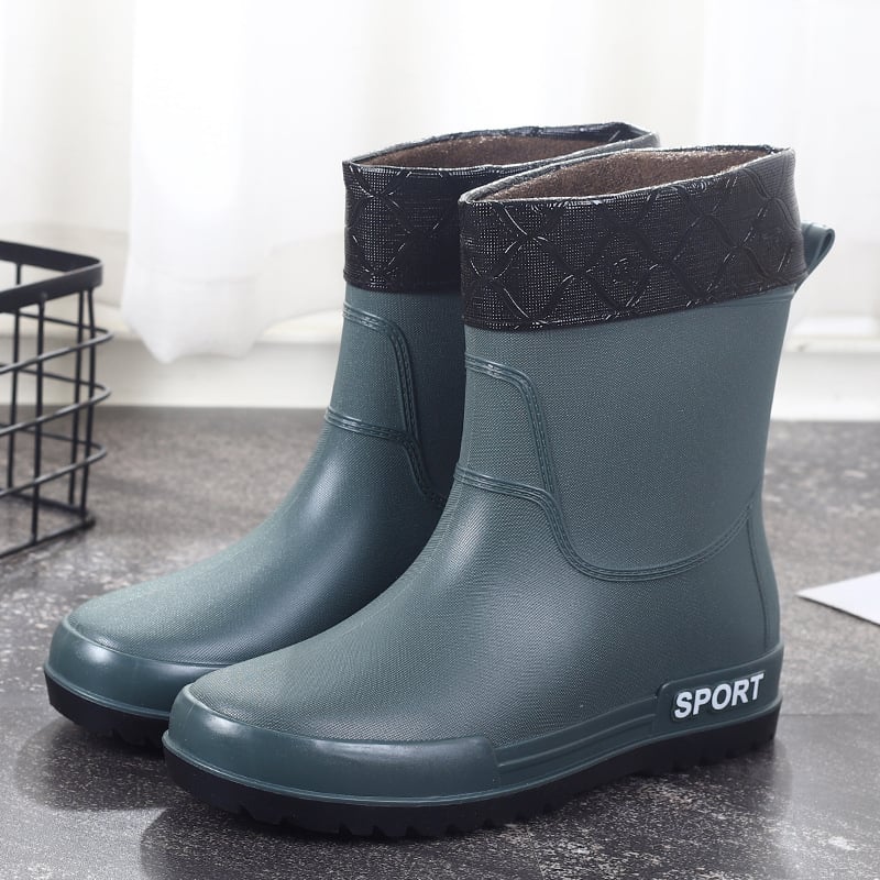 Vyriniai vandeniui atsparūs guminiai auliniai batai su aukštu kaklu ir plastmasine viršutine dalimi, skirtas lauko žvejybai ir darbui