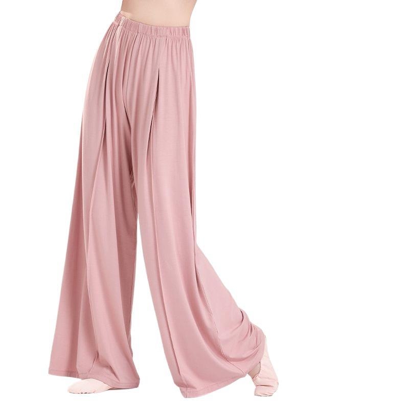 Moteriškos poliesterinės šokių kelnės su plačiomis kojomis, liaudies šokių stiliui, 2025 m. pavasaris