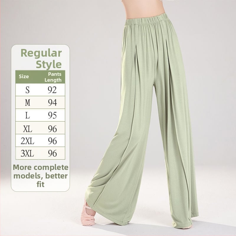Moteriškos poliesterinės šokių kelnės su plačiomis kojomis, liaudies šokių stiliui, 2025 m. pavasaris