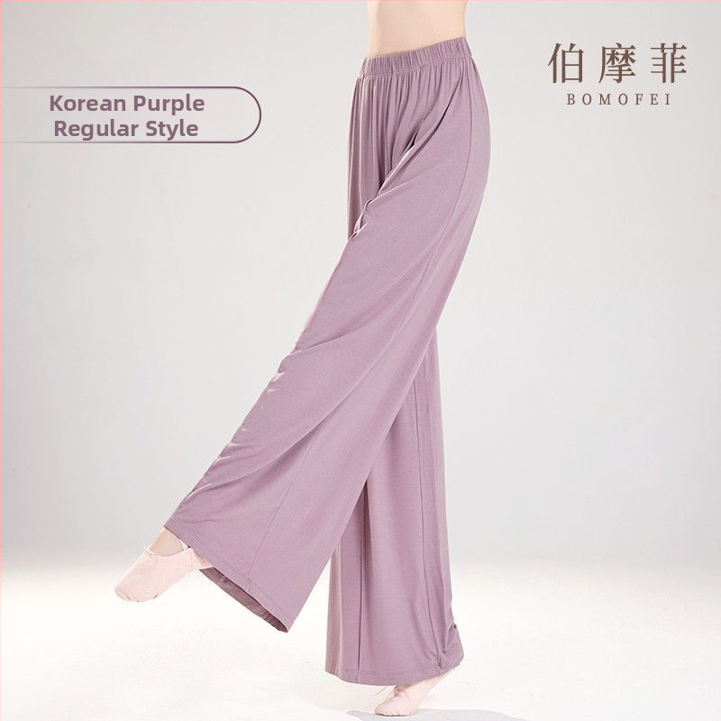 Moteriškos poliesterinės šokių kelnės su plačiomis kojomis, liaudies šokių stiliui, 2025 m. pavasaris