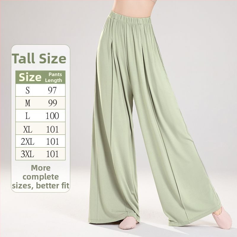 Moteriškos poliesterinės šokių kelnės su plačiomis kojomis, liaudies šokių stiliui, 2025 m. pavasaris