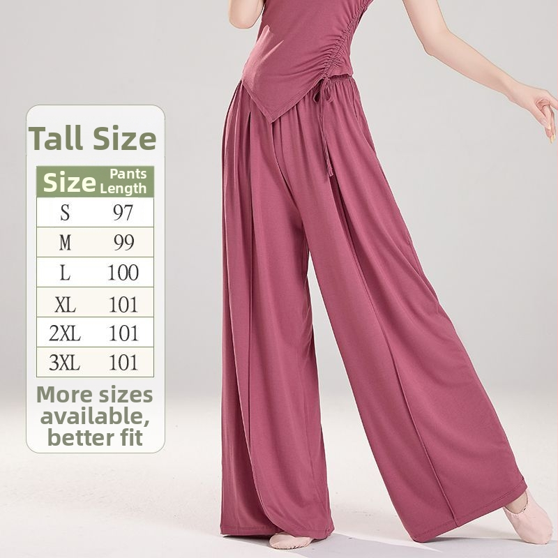 Moteriškos poliesterinės šokių kelnės su plačiomis kojomis, liaudies šokių stiliui, 2025 m. pavasaris