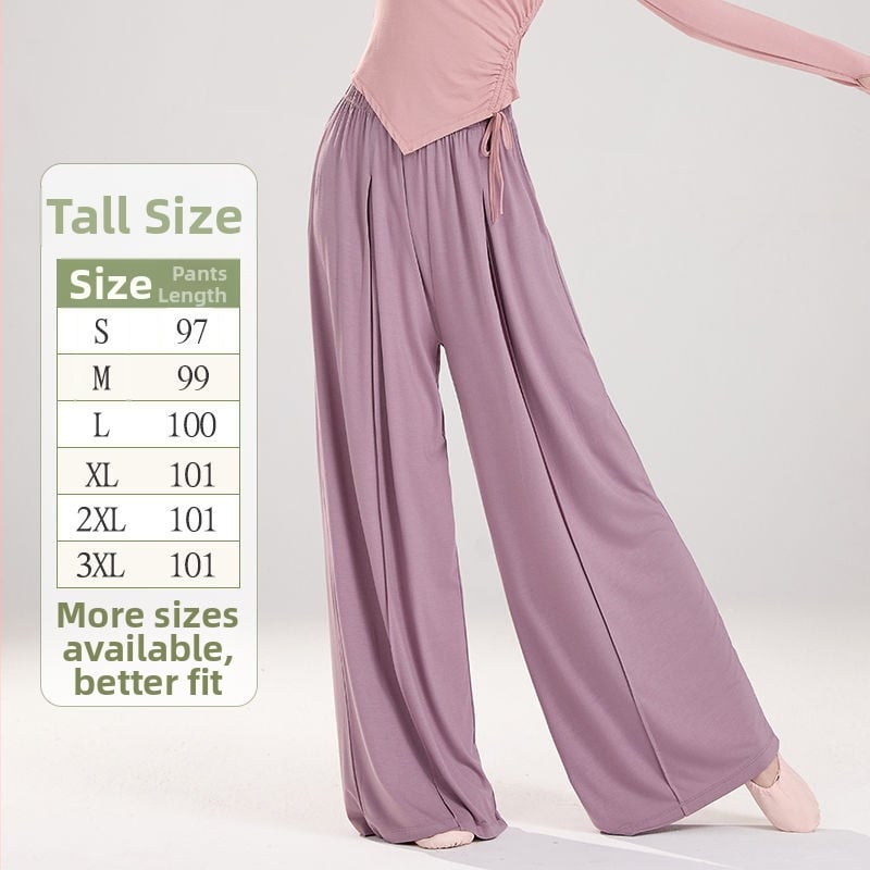 Moteriškos poliesterinės šokių kelnės su plačiomis kojomis, liaudies šokių stiliui, 2025 m. pavasaris