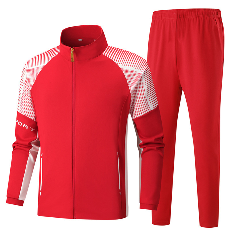 Unisex dryžuotas treniruočių komplektas su ilgomis rankovėmis ir revero apykakle, medvilnė, dviejų dalių sportinis kostiumas žiemai, pavasariui ir rudeniui