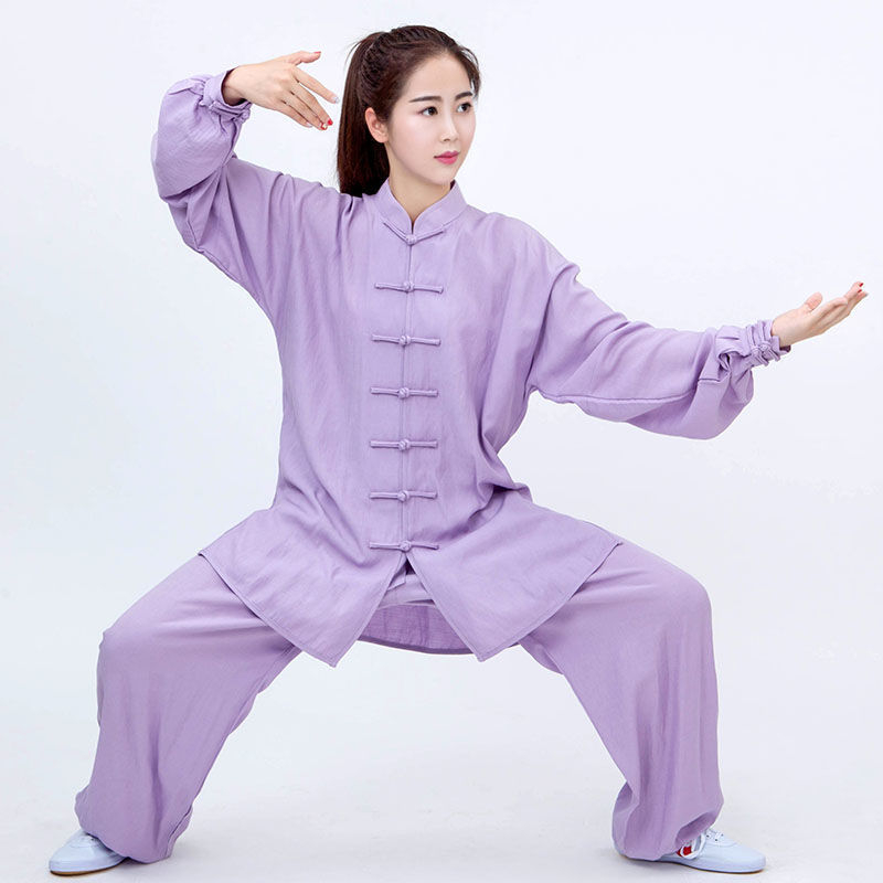 Tai Chi kostiumas moterims, Taoistų uniforma iš kanapių su Vinylon 31–50%, įdaila iš kanapės ir lino 31–50%, tinkamas vyresnėms moterims